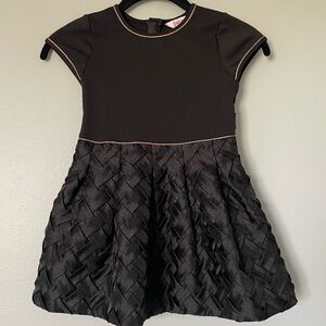 Ted Baker Girls Black Lattice Textured Dress
